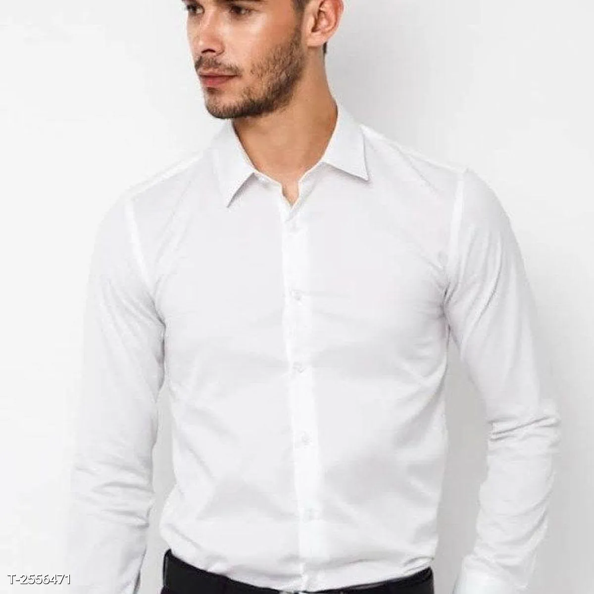 Áo Sơ Mi Nam Trơn Tay Dài Công Sở Cotton Màu Trắng - Ảnh chi tiết 7
